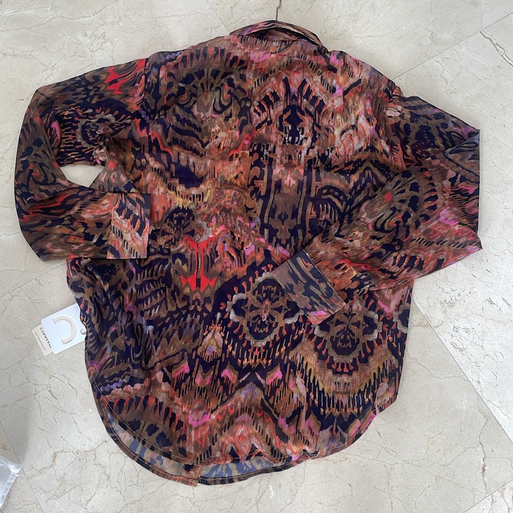 Commense Brown Multi-Color Button-Down Shirt - Picture 4 of 5